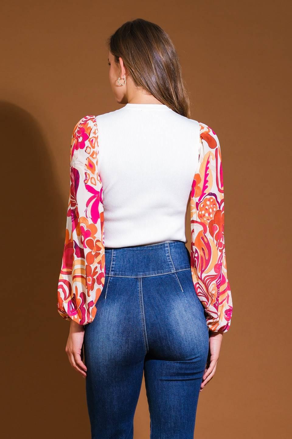 MAJESTIC FLOW SWEATER WOVEN TOP.