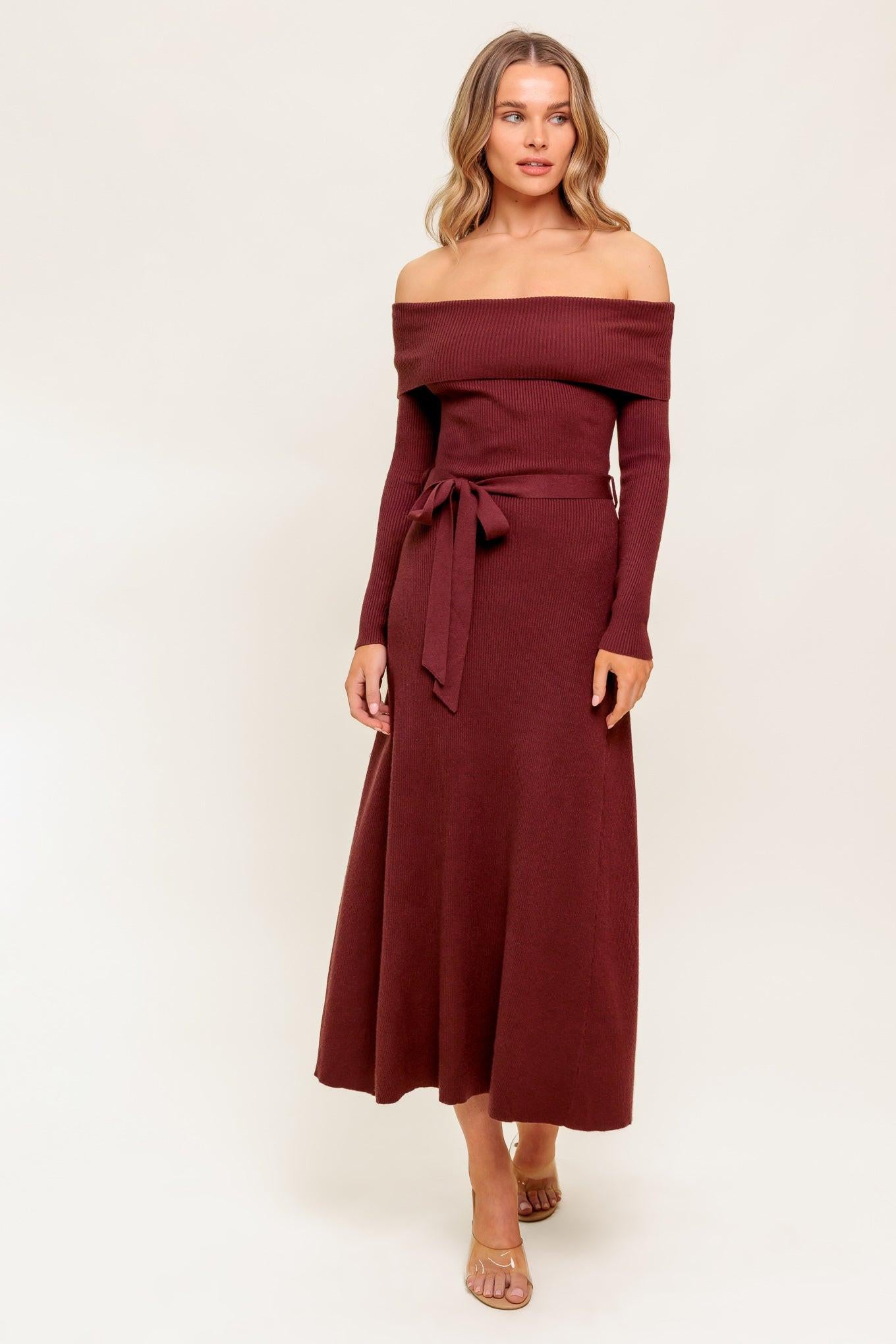 ALL A FANTASY SWEATER MIDI DRESS.