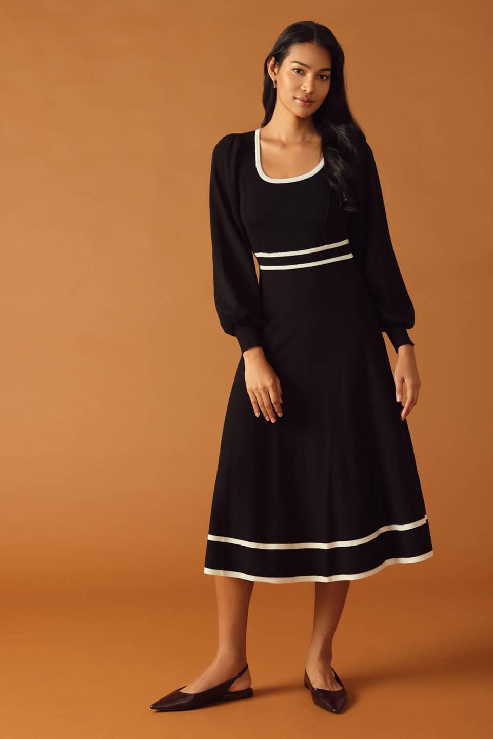 CAUGHT UP SWEATER MIDI DRESS.