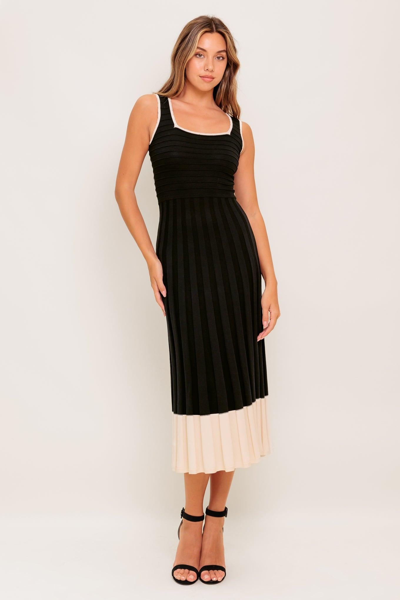 MODERN MUSE KNIT MIDI DRESS.