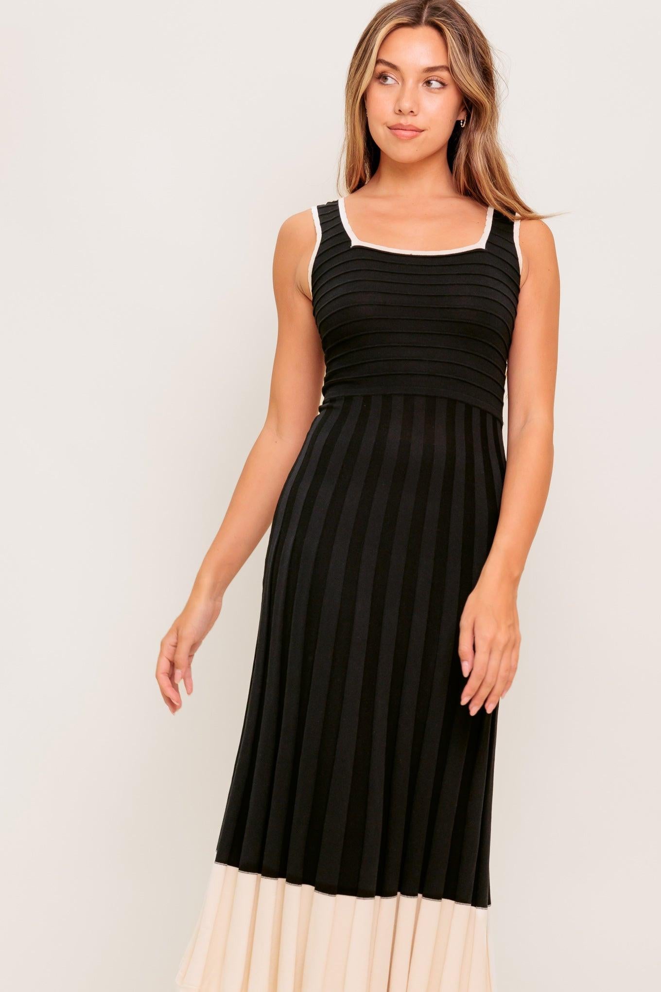 MODERN MUSE KNIT MIDI DRESS.