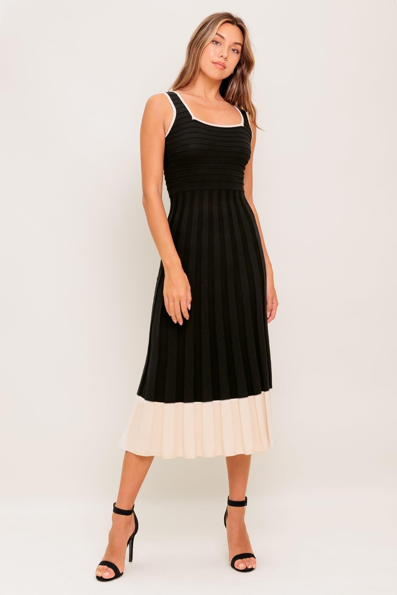 MODERN MUSE KNIT MIDI DRESS.