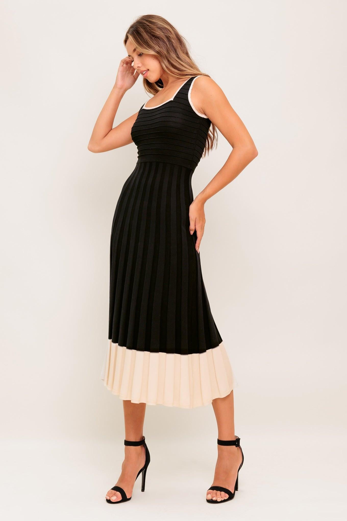 MODERN MUSE KNIT MIDI DRESS.