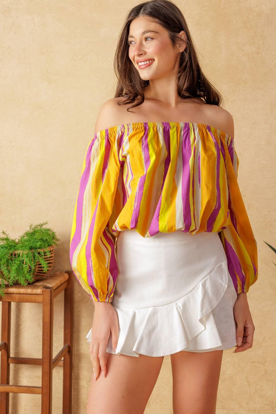LIGHT UP MY LIFE POPLIN TOP - Flying Tomato - TOPS - Flying Tomato