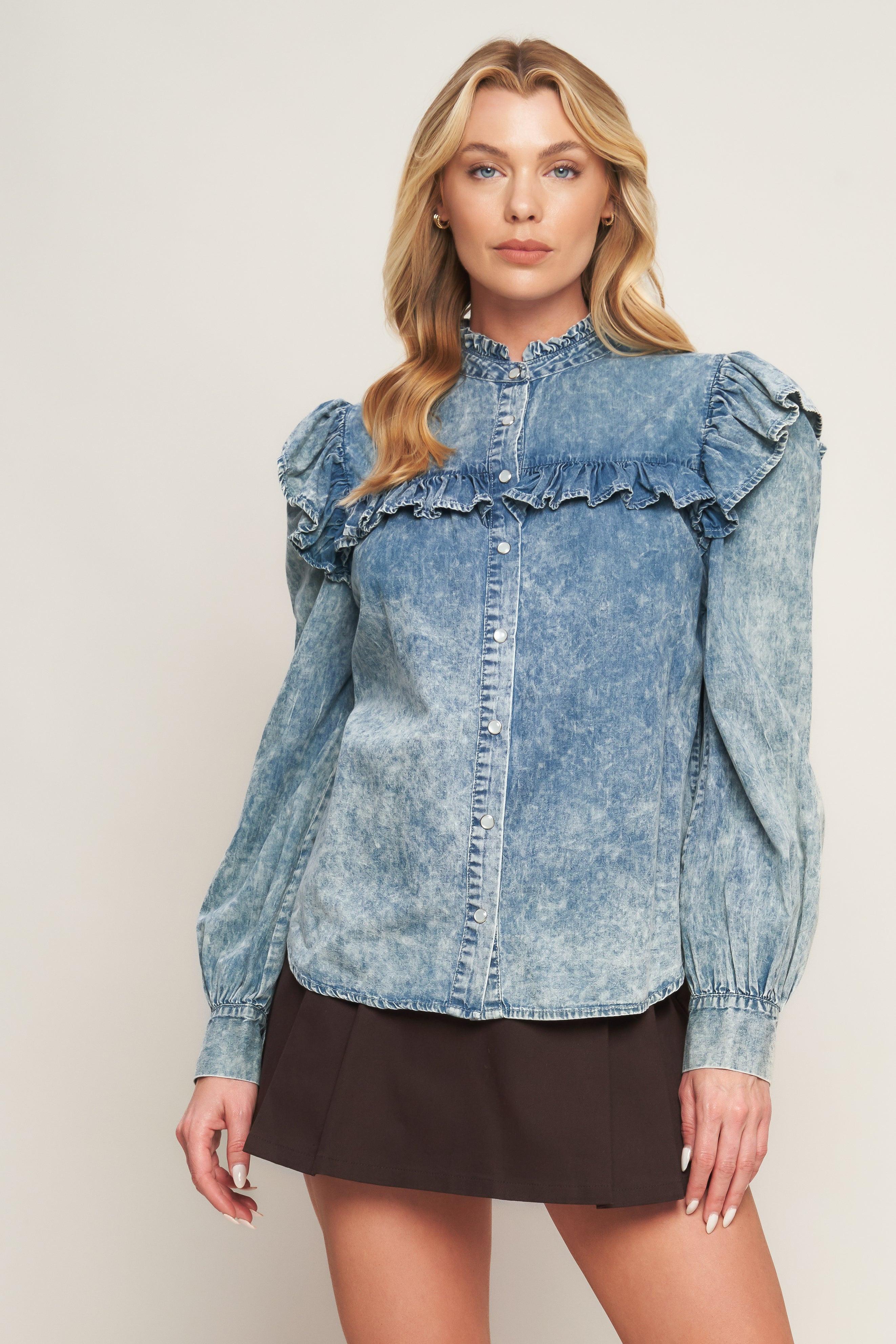 WESTERN CHIC DENIM TOP.