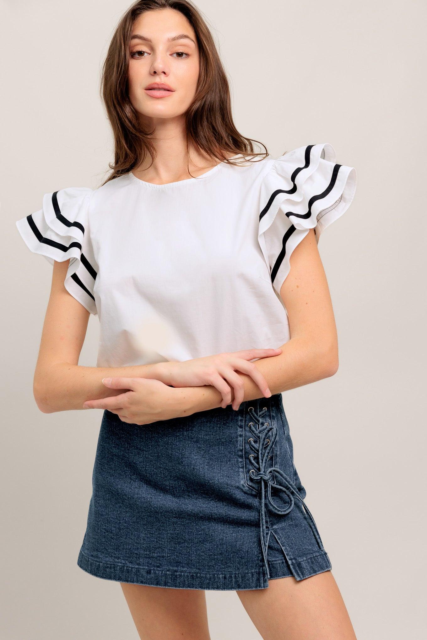 NICE AS CAN BE WOVEN TOP - Flying Tomato - TOPS - Flying Tomato