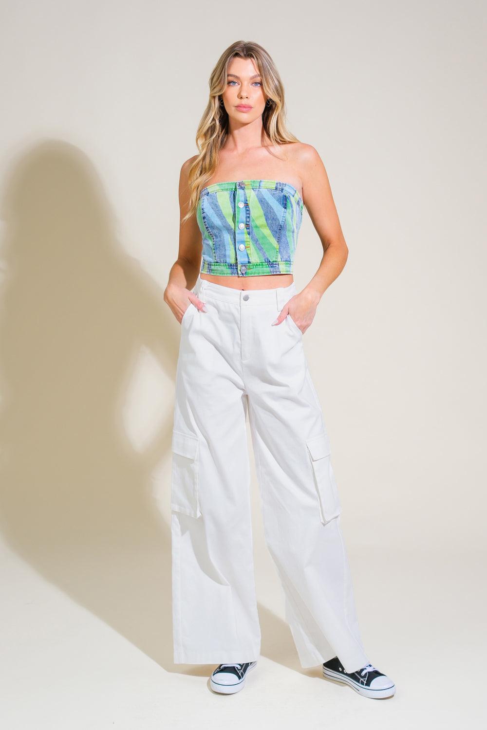 NAVIGATING LIFE DENIM TOP.