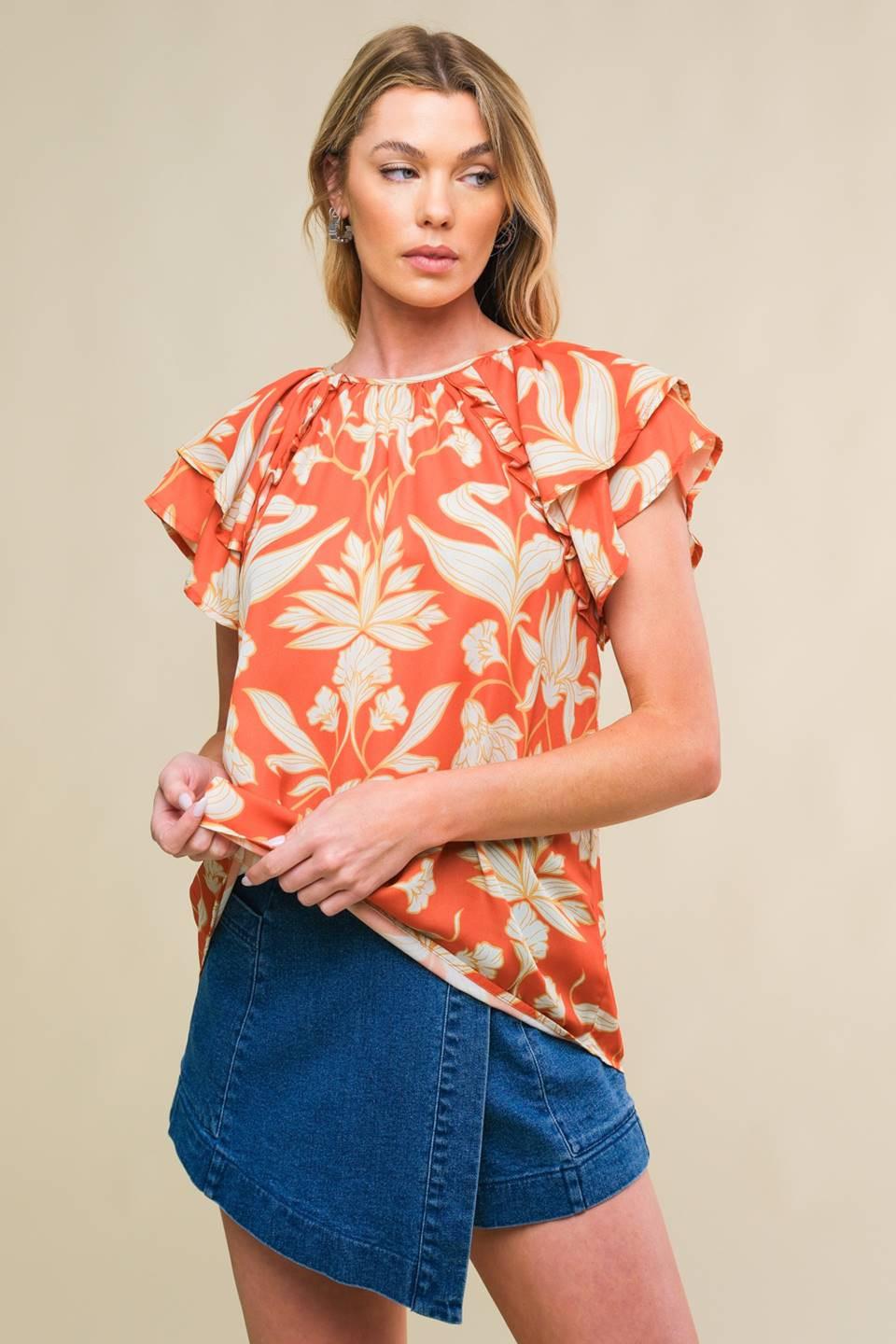 INTO THE SKY WOVEN TOP.