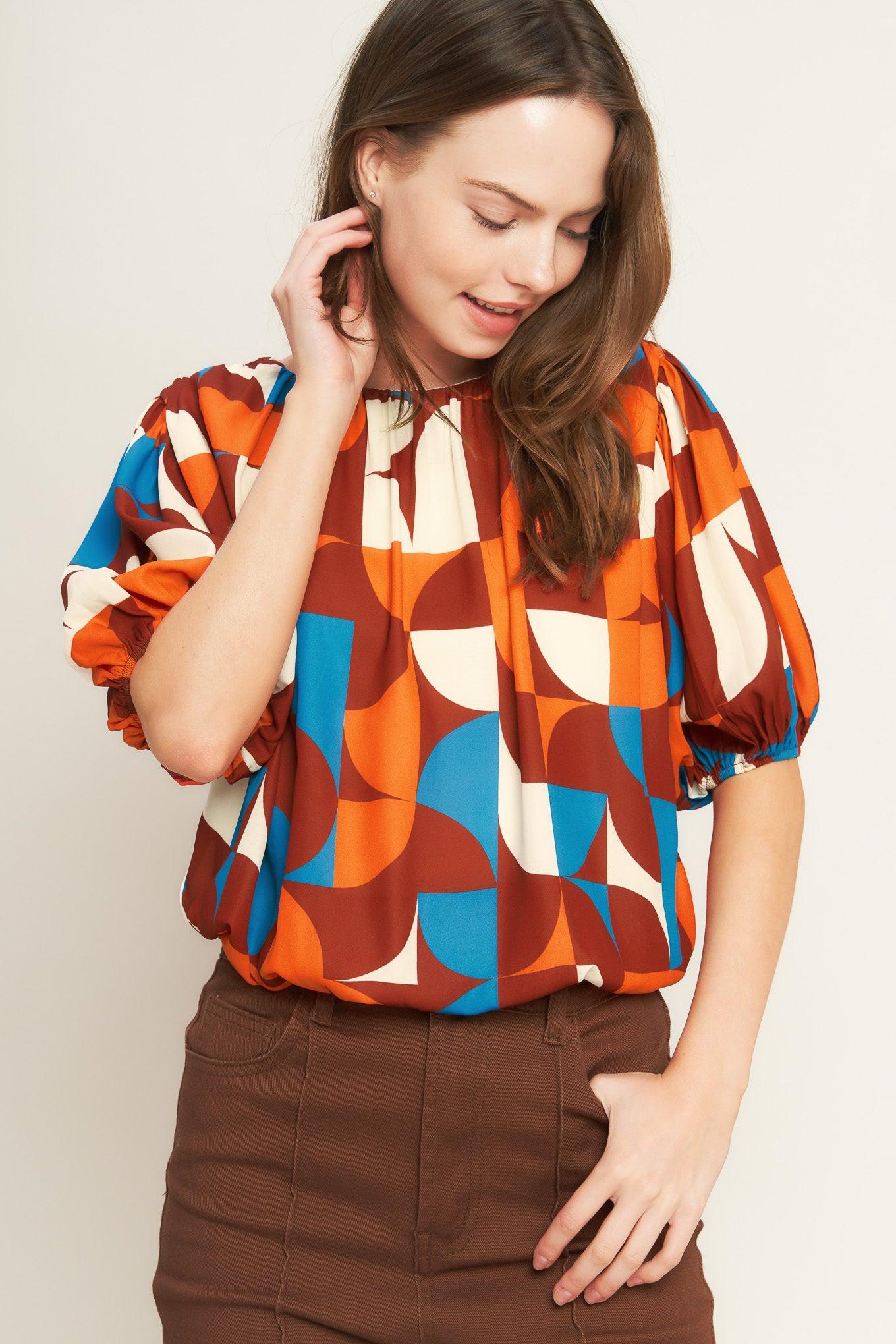 GONE IN A BLINK WOVEN TOP.