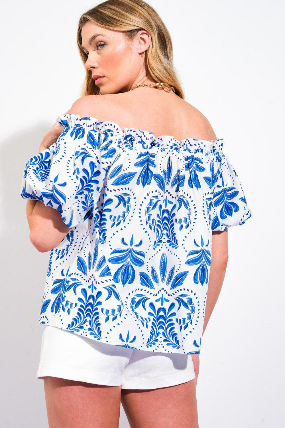 DIVIDE AND CONTOUR WOVEN TOP.