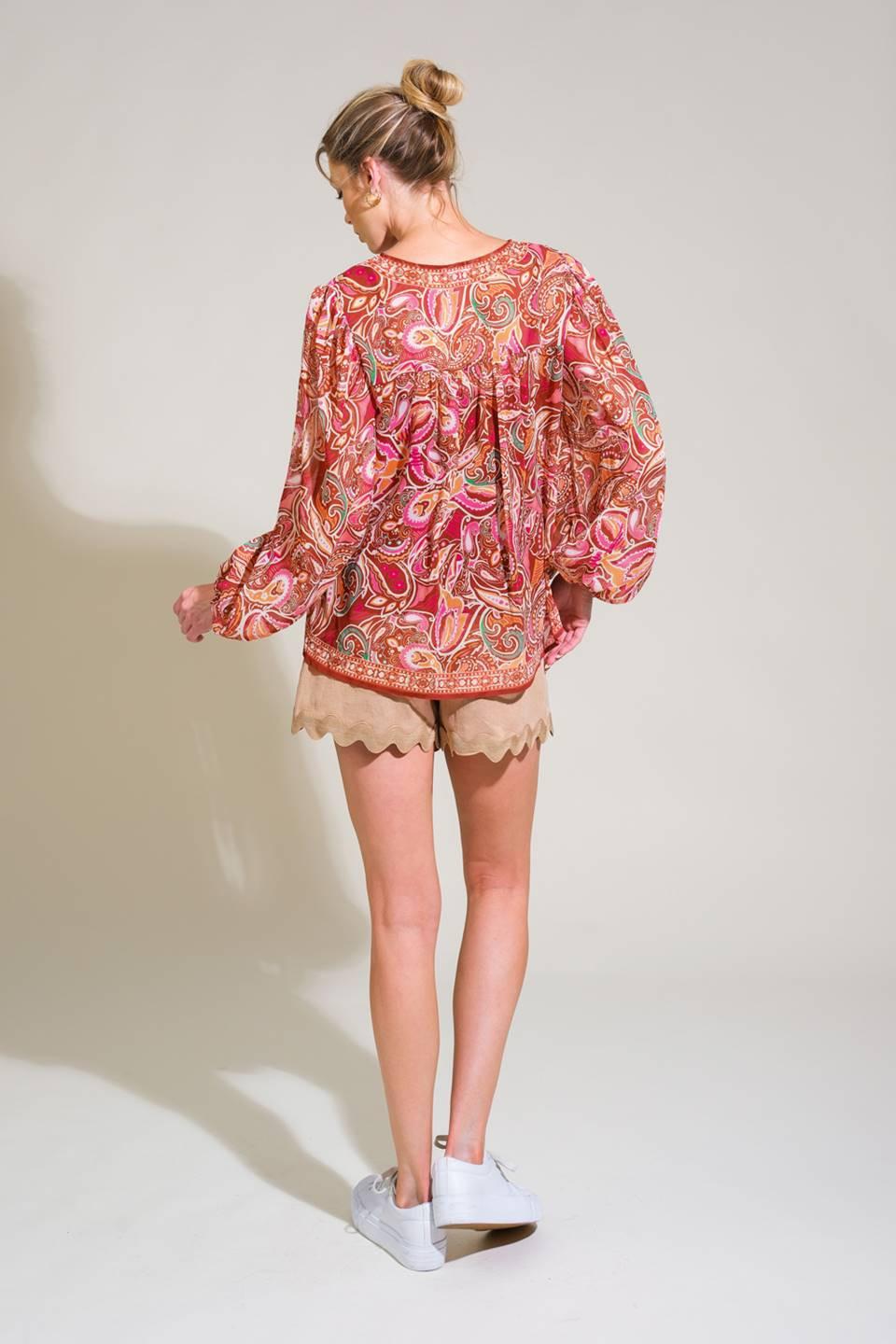 TIME AFTER TIME WOVEN TOP.