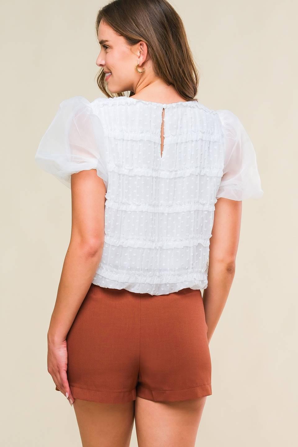 DESTINED TO IMPRESS WOVEN TOP.