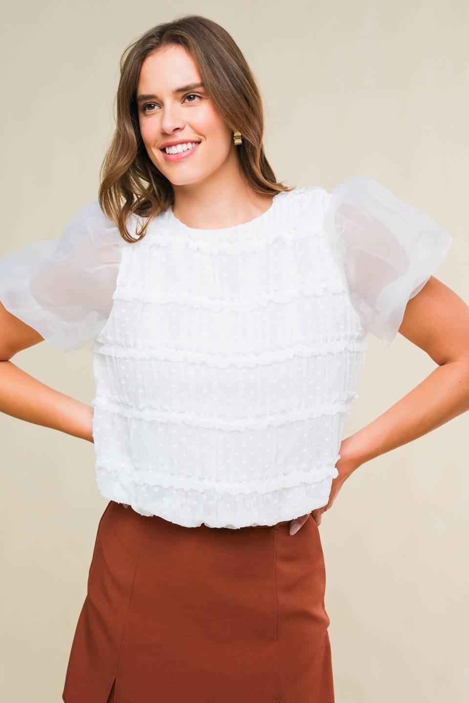 DESTINED TO IMPRESS WOVEN TOP.