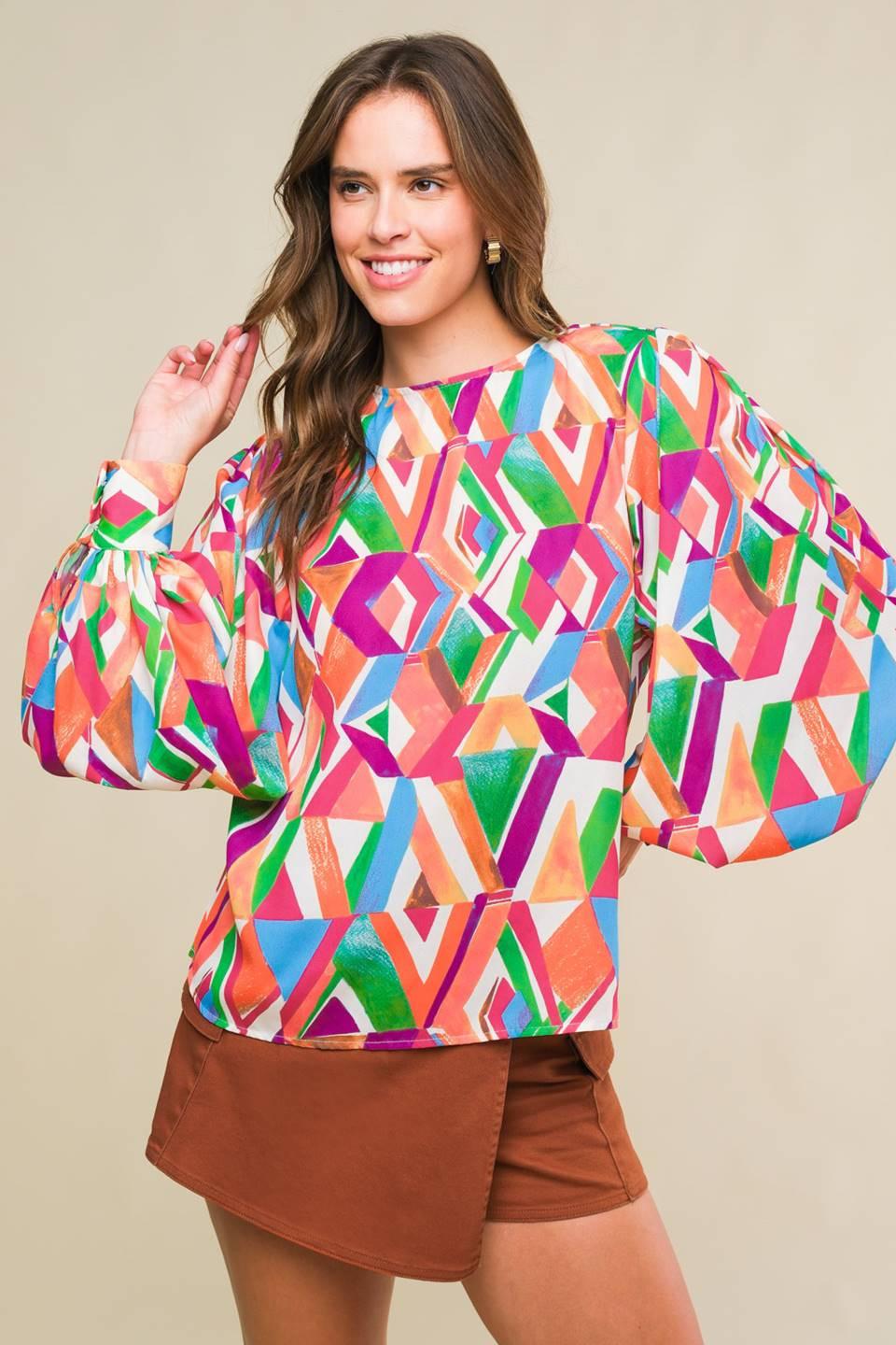 THAT'S THAT BRIGHT WOVEN TOP.