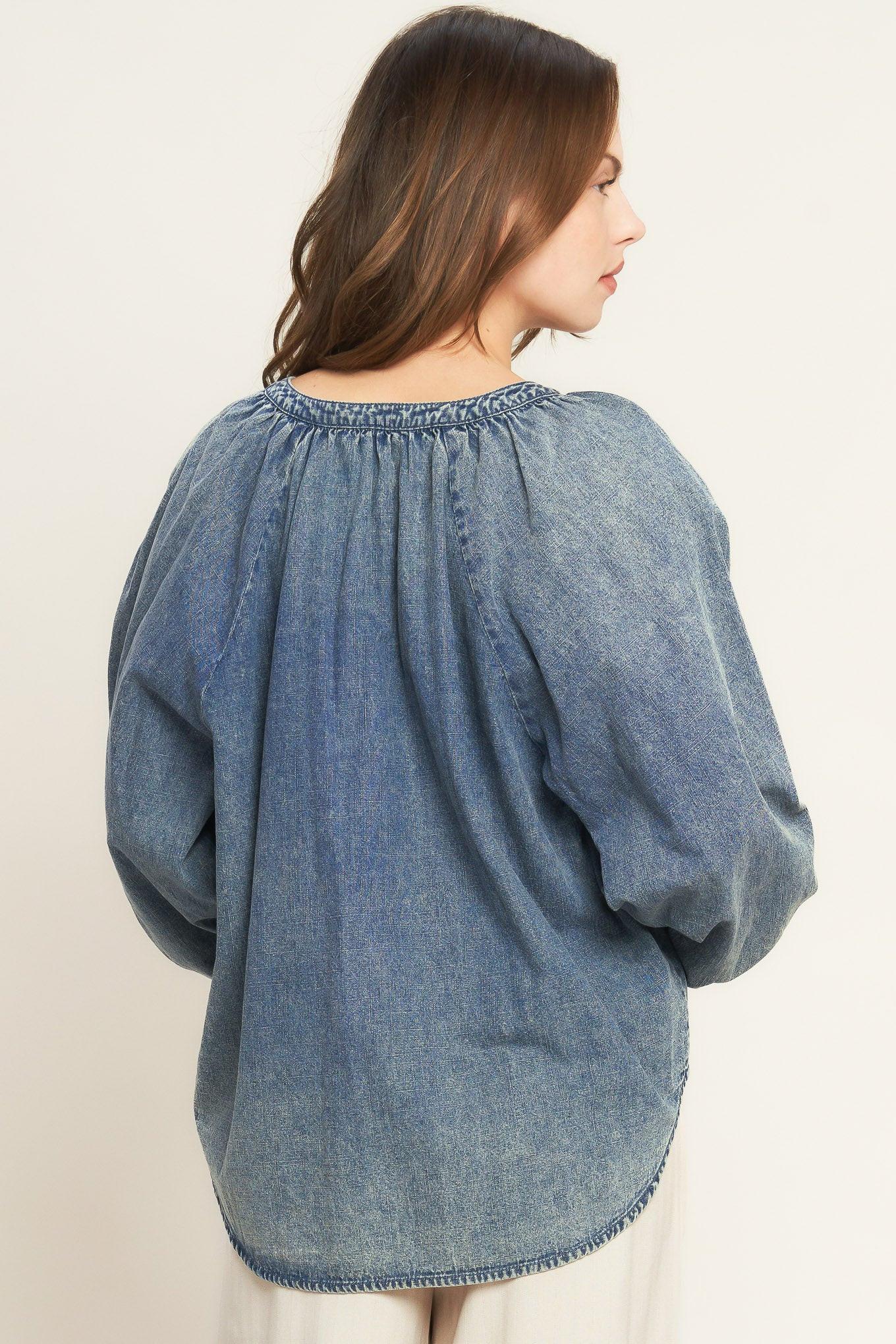 MUSING ABOUT YOU DENIM TOP.