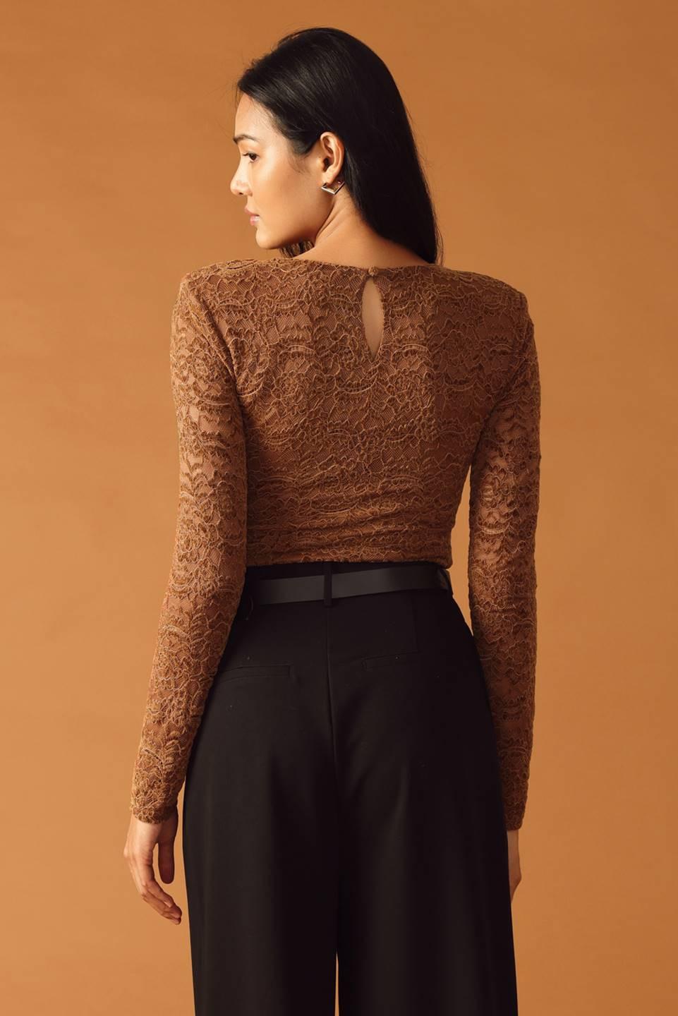 NEVER ENOUGH WOVEN LACE BODYSUIT.