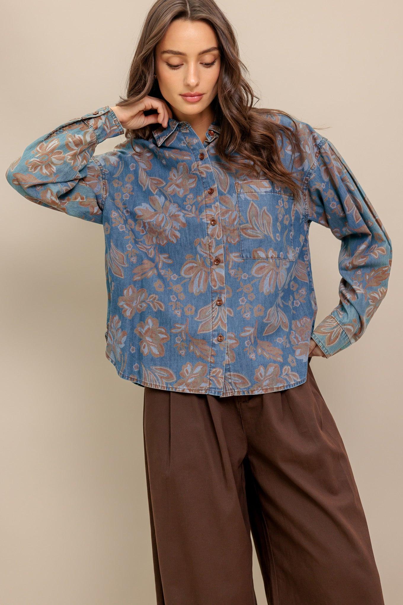 STICK TO THE PLAN DENIM TOP.