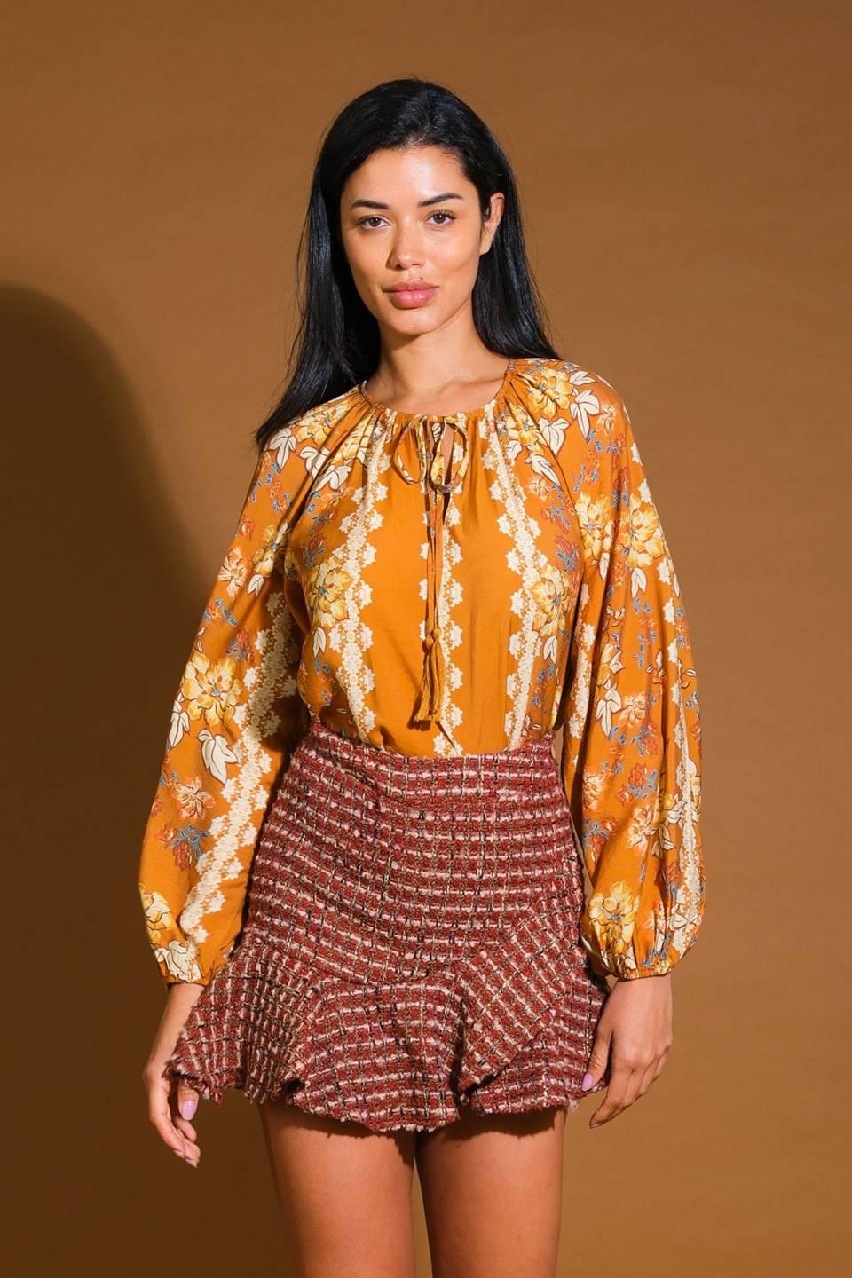 OVER THE HILLS WOVEN TOP.