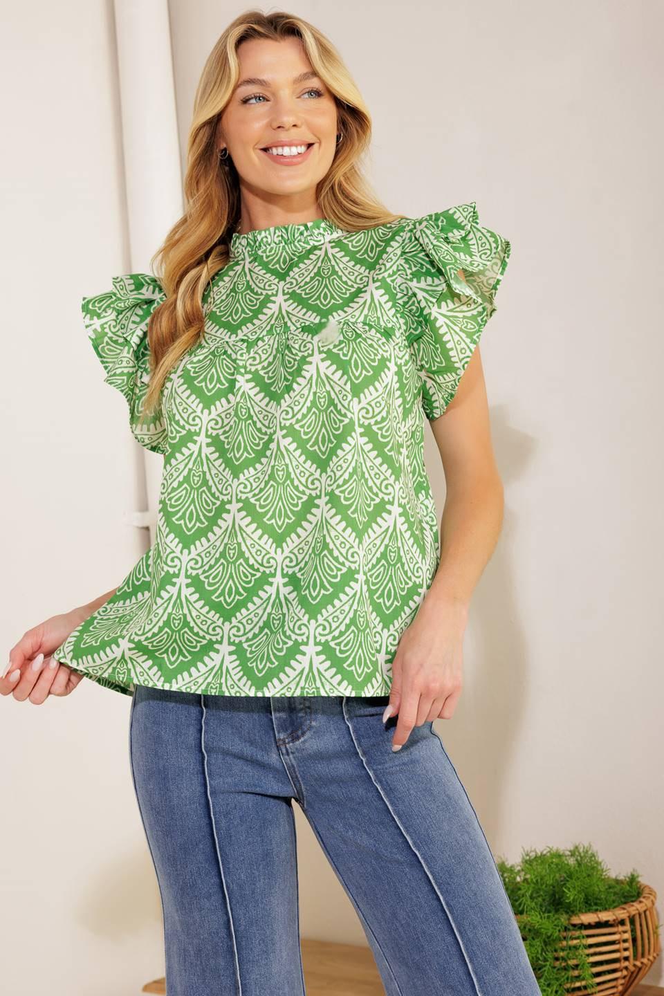WANT YOU AROUND WOVEN TOP.