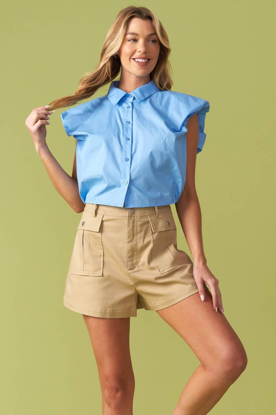 CREATING MEMORIES WOVEN CROP TOP.