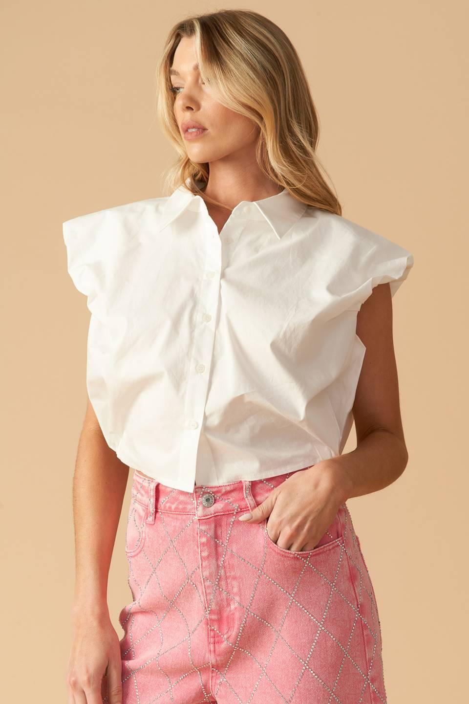 CREATING MEMORIES WOVEN CROP TOP.