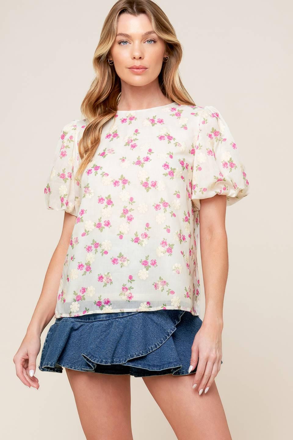 I'LL THINK ABOUT CREAM WOVEN TOP.