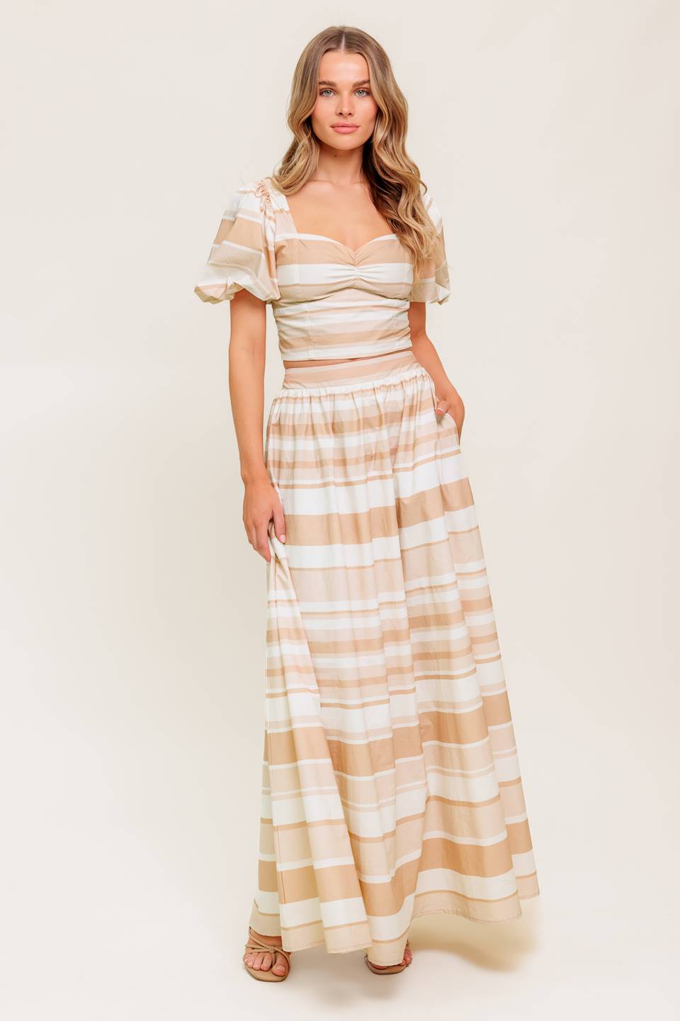 WILLOW RAIN PROMISE WOVEN TOP AND SKIRT SET