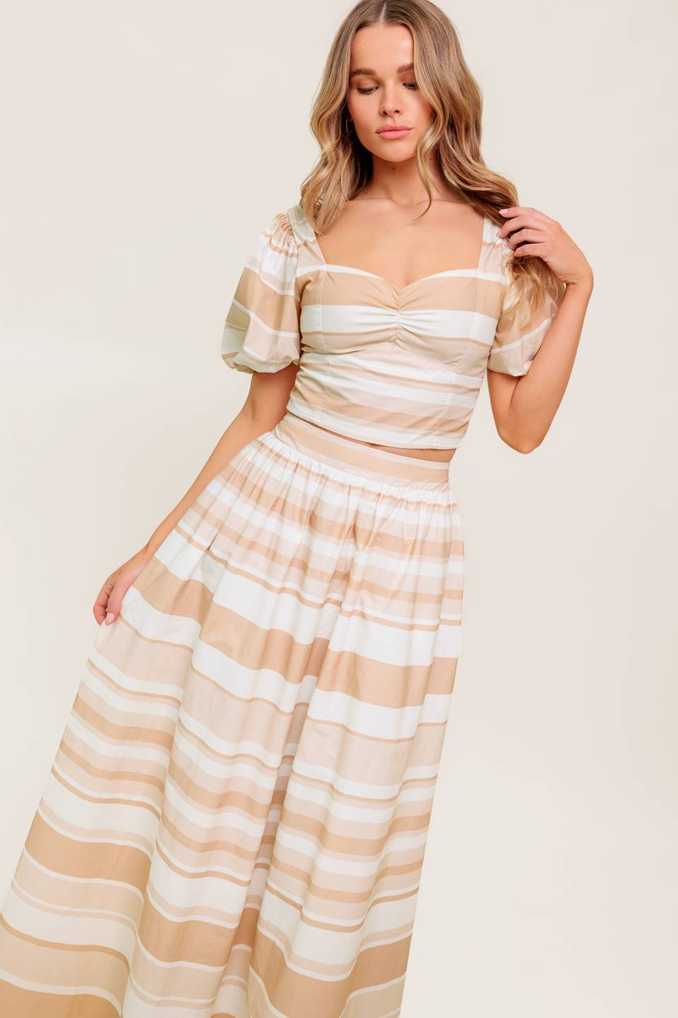 WILLOW RAIN PROMISE WOVEN TOP AND SKIRT SET