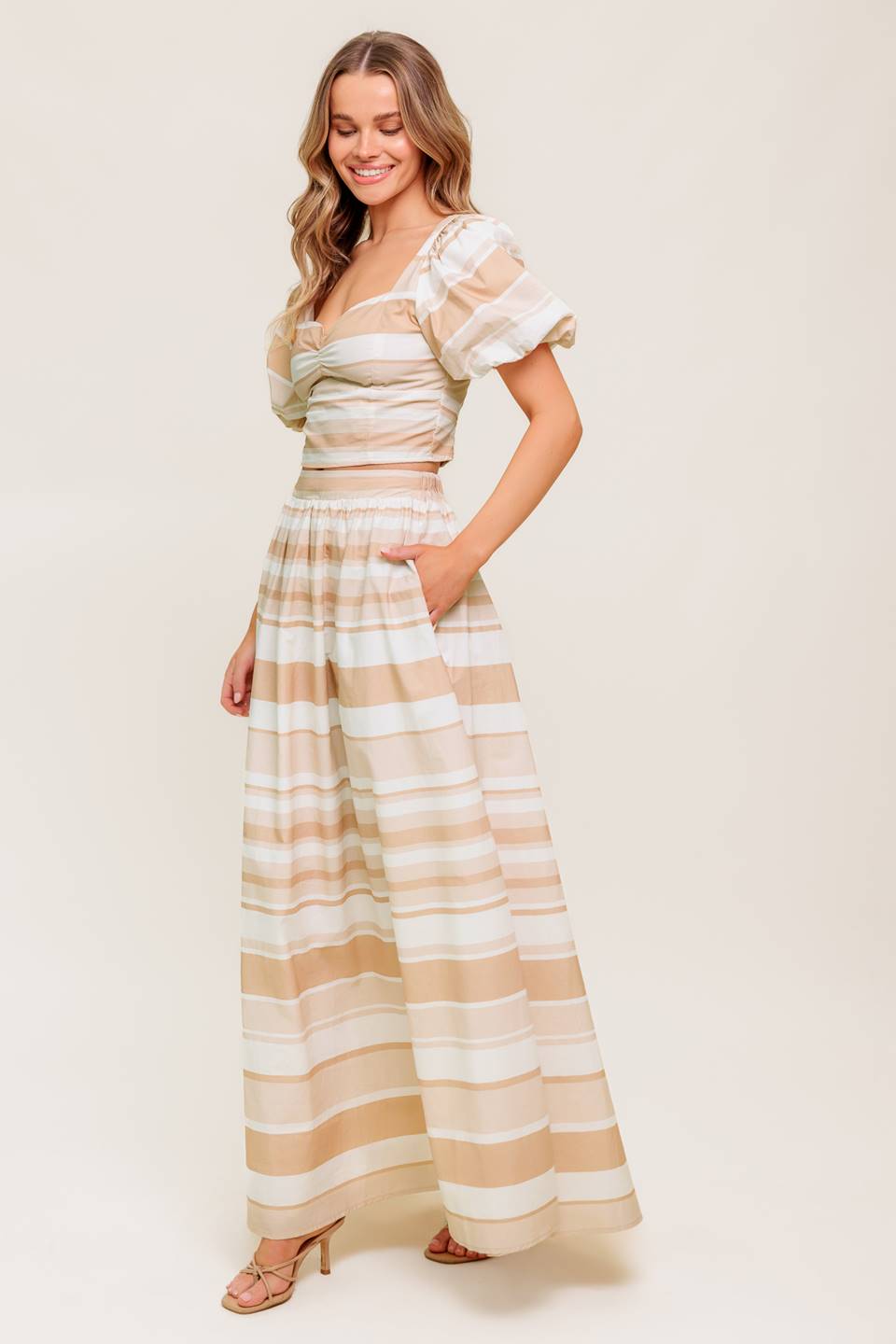 WILLOW RAIN PROMISE WOVEN TOP AND SKIRT SET