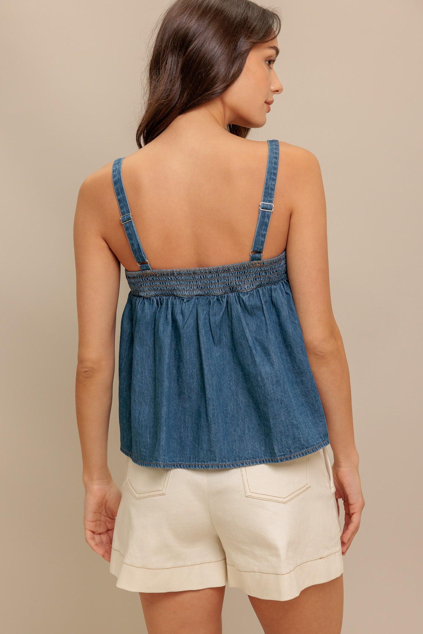URBAN SERENITY DENIM TOP.