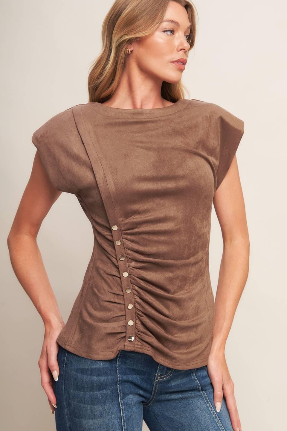 MY EVERYDAY BEST FAUX SUEDE TOP.