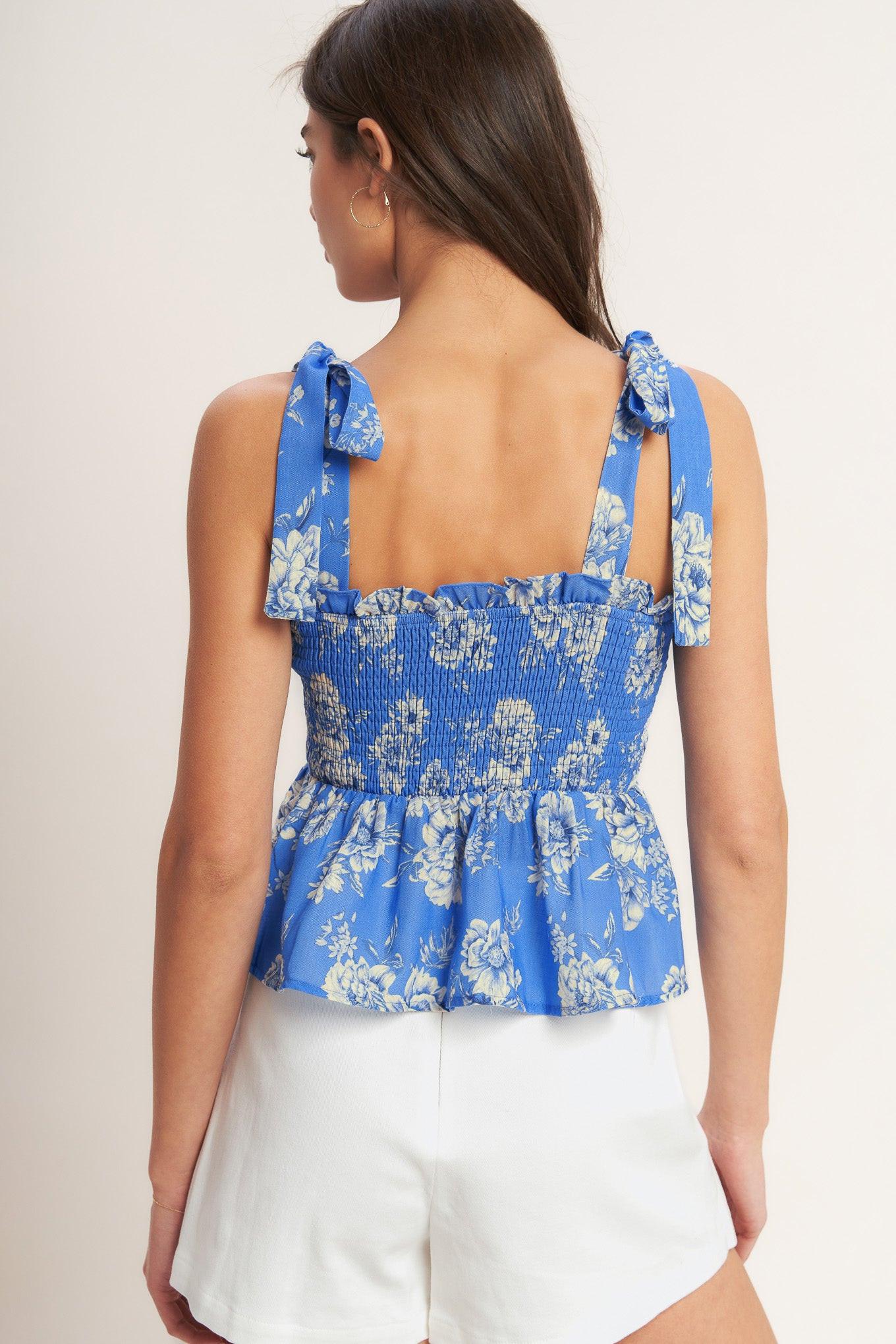 ROMANTIC BLUE PALETTE WOVEN TOP.
