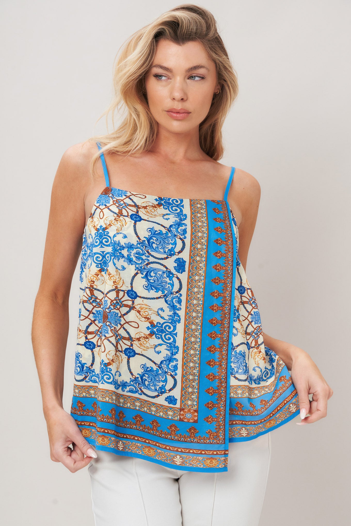 AZURE CHARM WOVEN TOP.