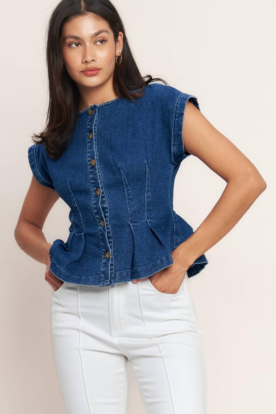 THE ONE YOU KEEP DENIM TOP.