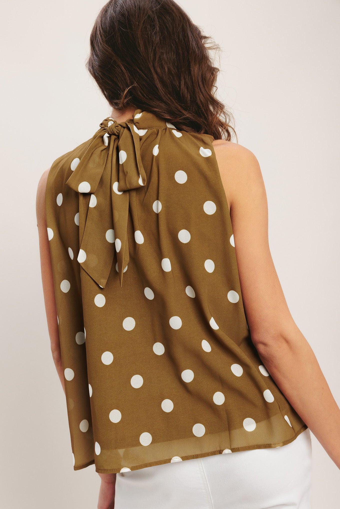 RETRO POP DOT WOVEN TOP.
