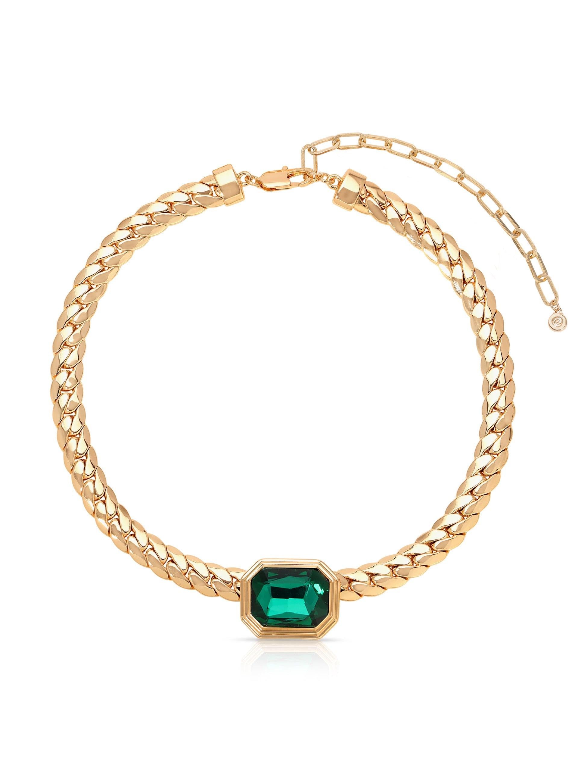 Emerald Deco Necklace - Flying Tomato - Necklaces - Ettika