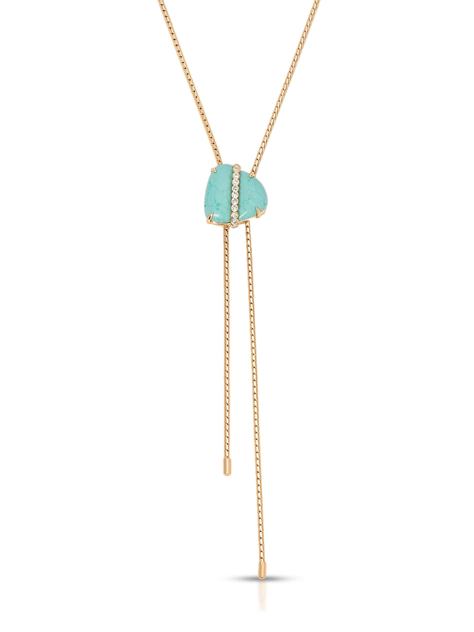 Turquoise Solstice Bolo Necklace - Flying Tomato - Necklaces - Ettika