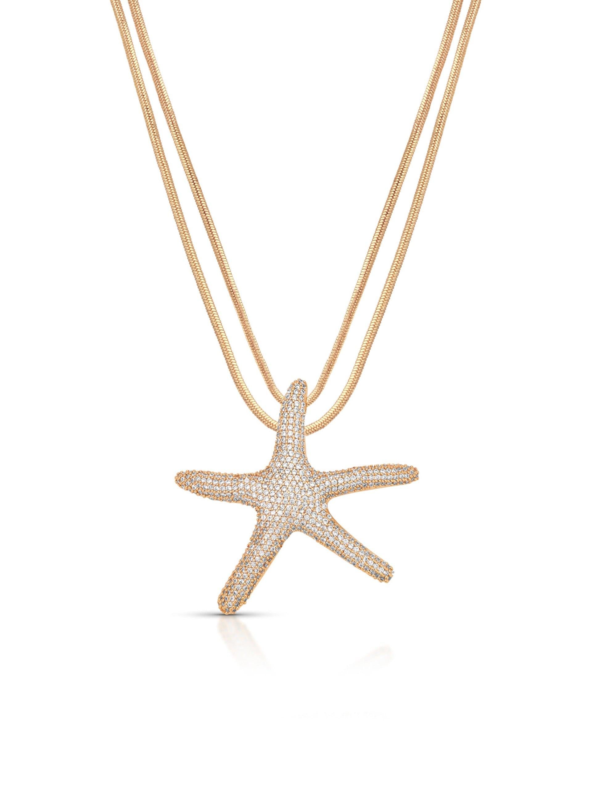 Pavè Starfish Necklace - Flying Tomato - Necklaces - Ettika