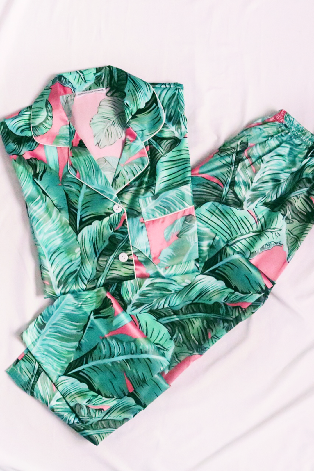 Pink Banana Leaf Pants set