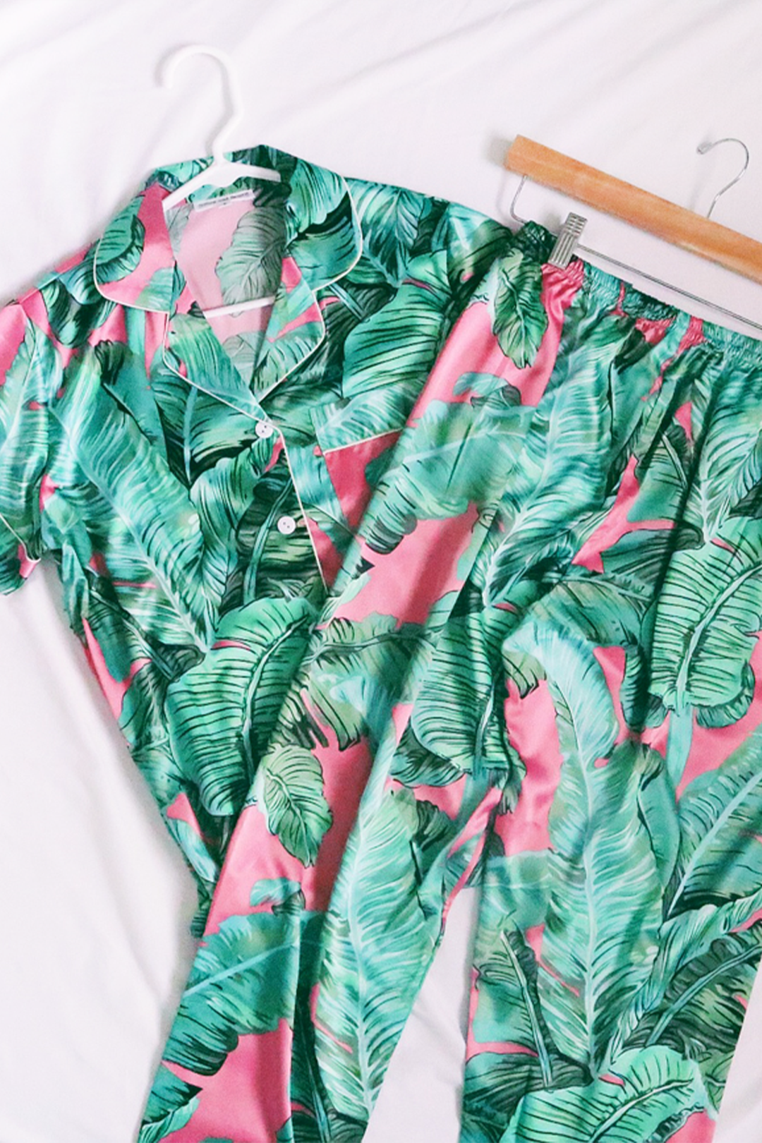 Pink Banana Leaf Pants set