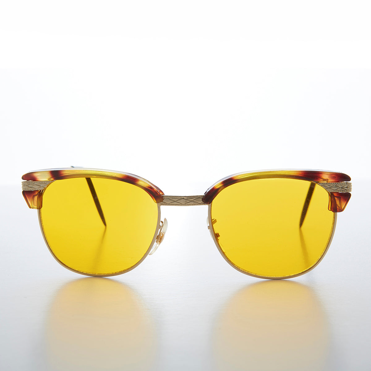 Yellow Lens Half Frame Vintage Sunglasses - True