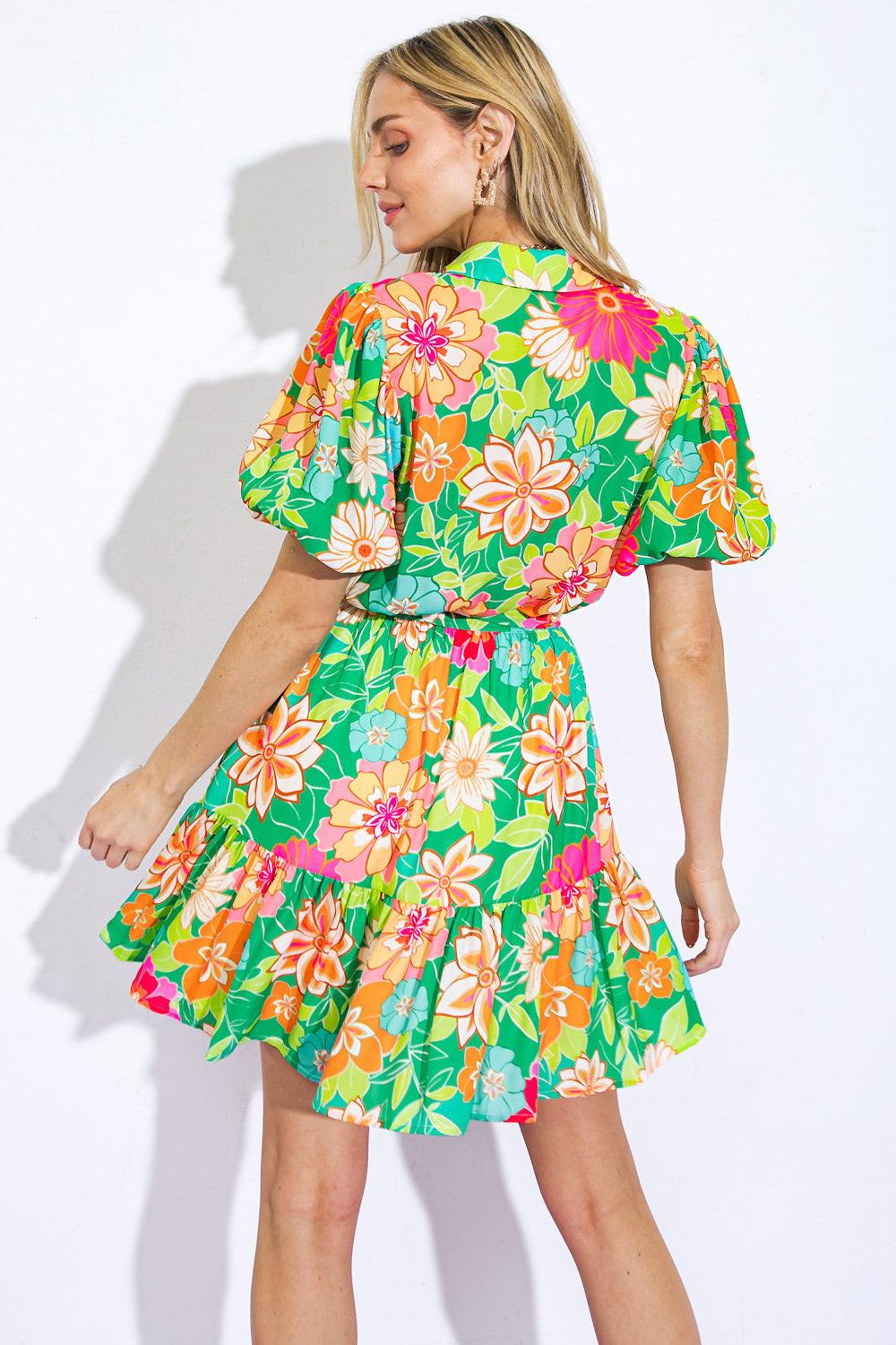 SWING OF THINGS WOVEN MINI DRESS.