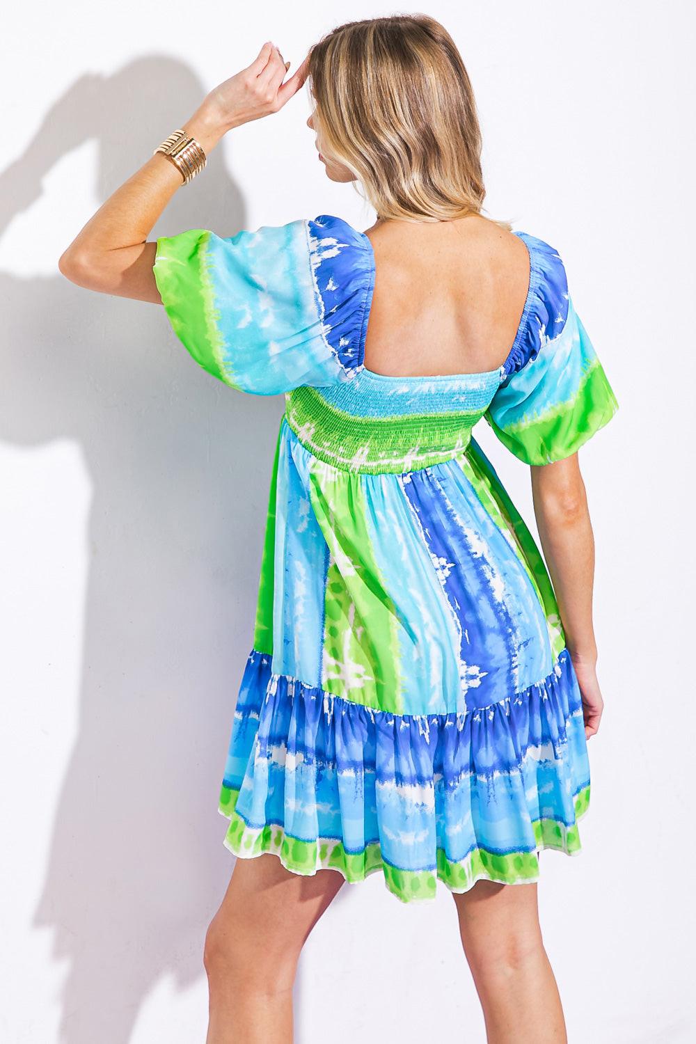 ESSENCE OF SUMMER WOVEN MINI DRESS.