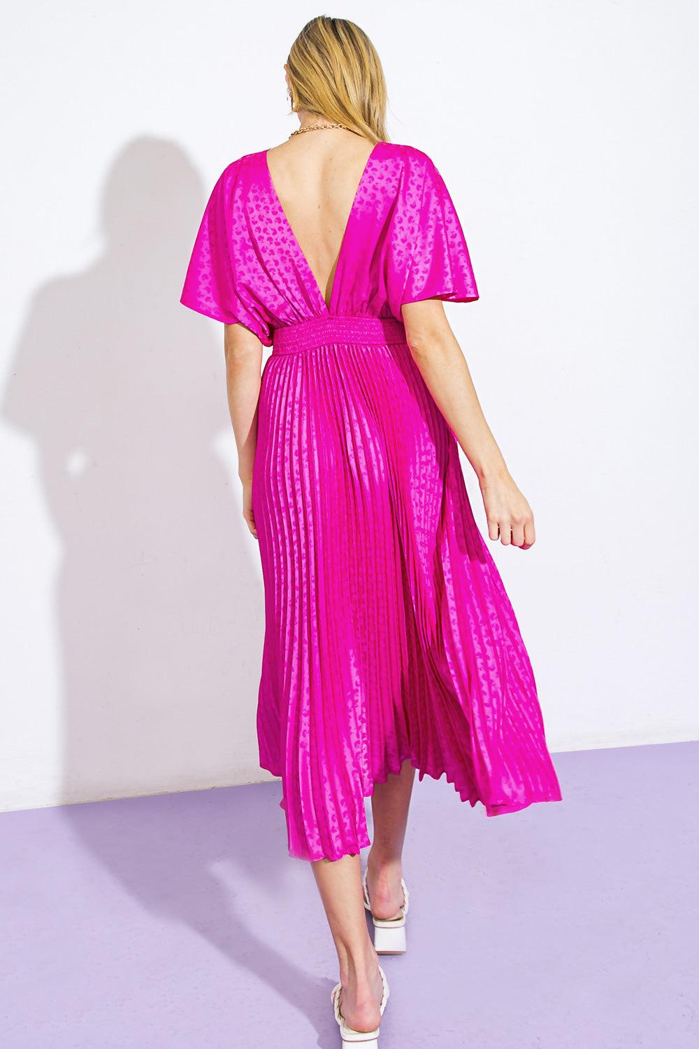 COWGIRL REPEAT SATIN MIDI DRESS.