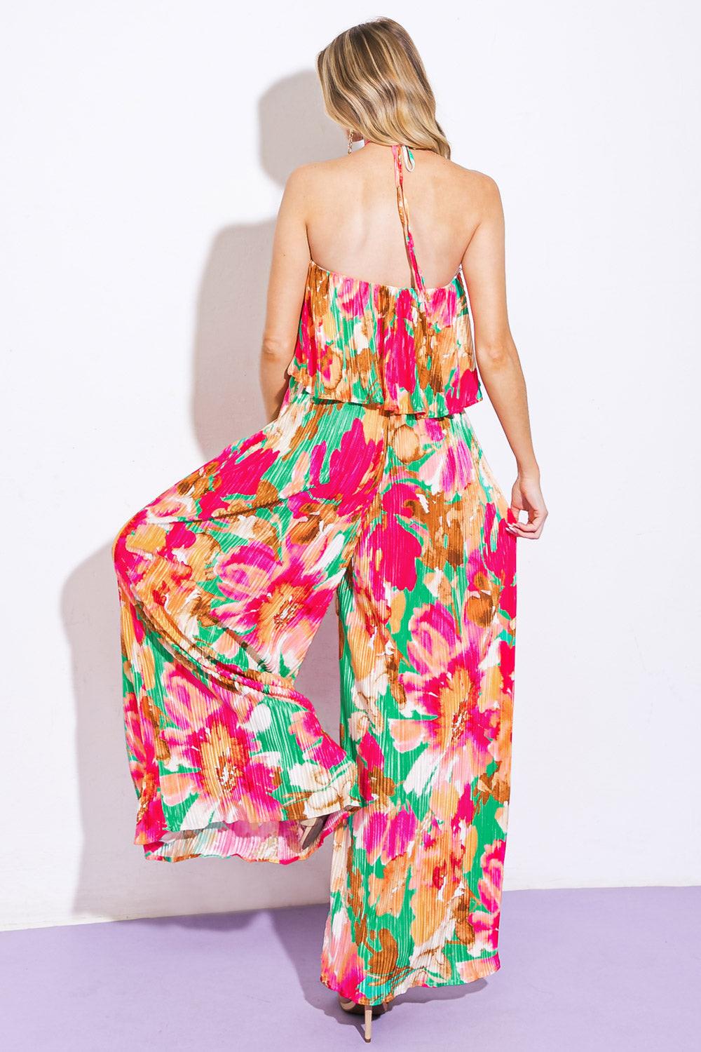 SWING OF THINGS PLISSE JUMPSUIT.