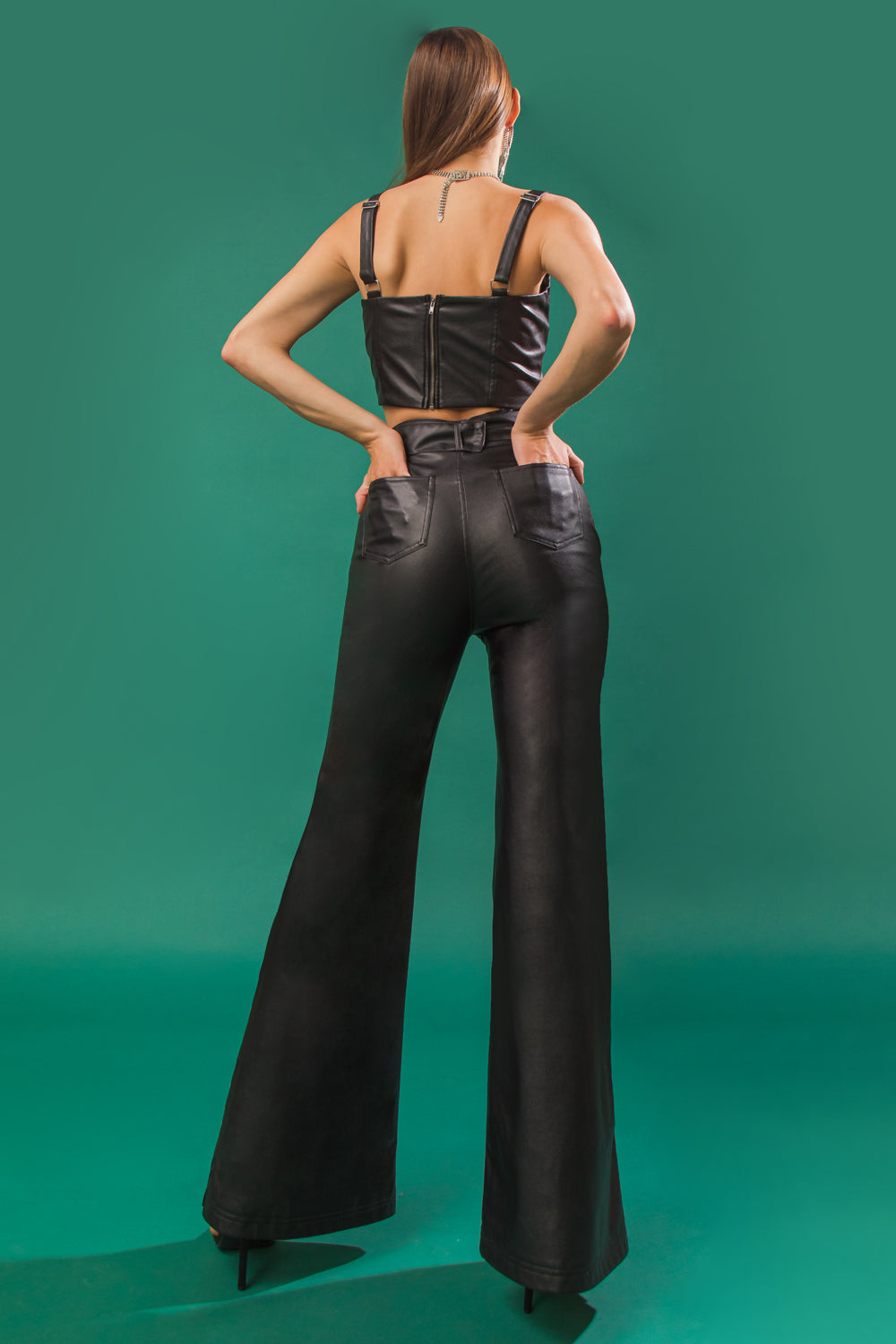 ICONIC MOMENT LEATHER TOP AND BOTTOM SET