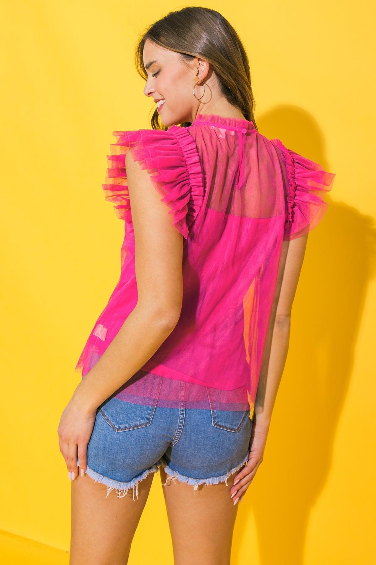 YOU'RE ON MY MIND TULLE TOP.