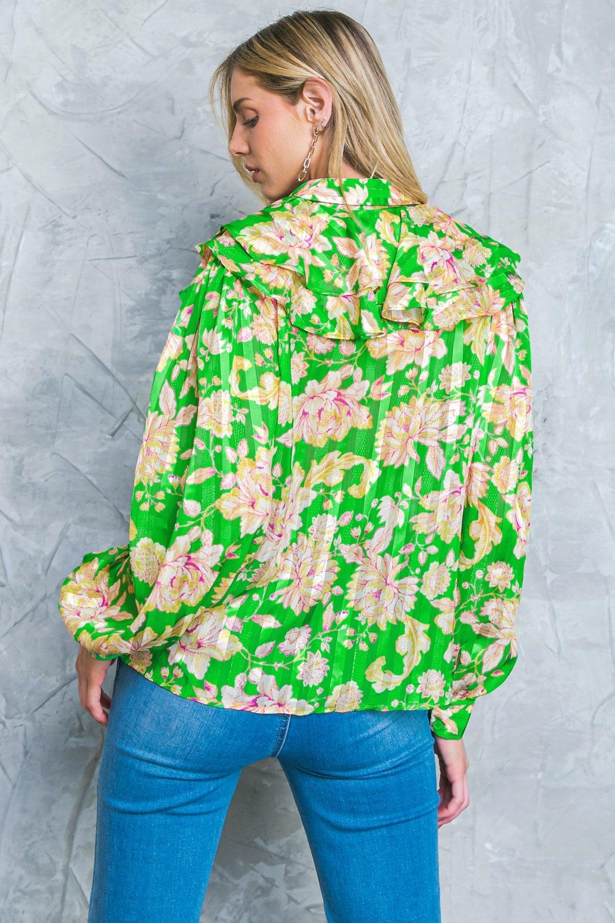 STUCK ON AN ISLAND WOVEN TOP.