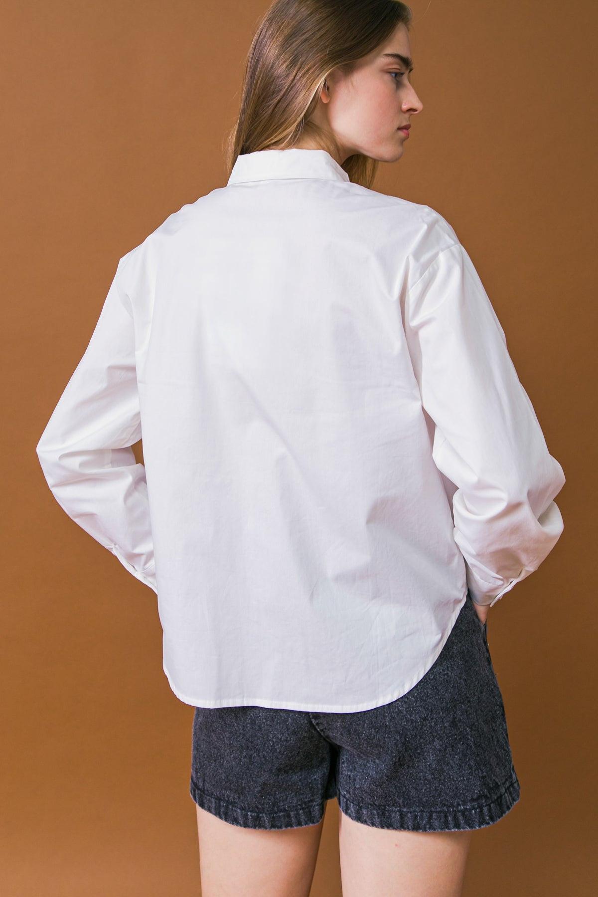 HIT OR MISS POPLIN SHIRT.