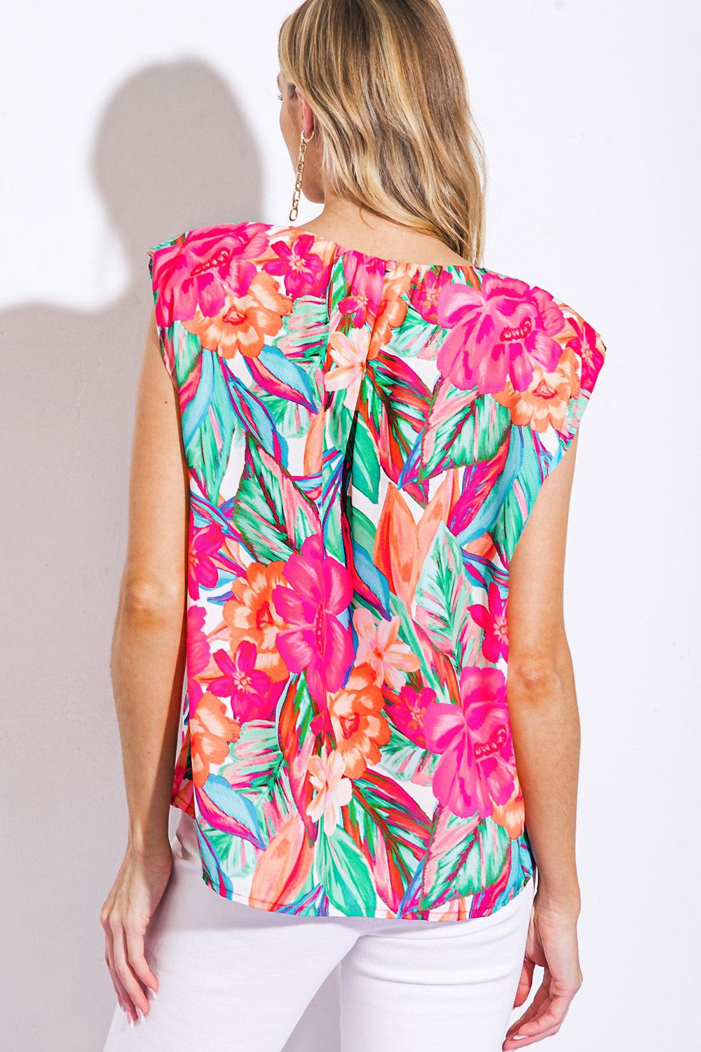OUT FOR THE DAY WOVEN TOP.